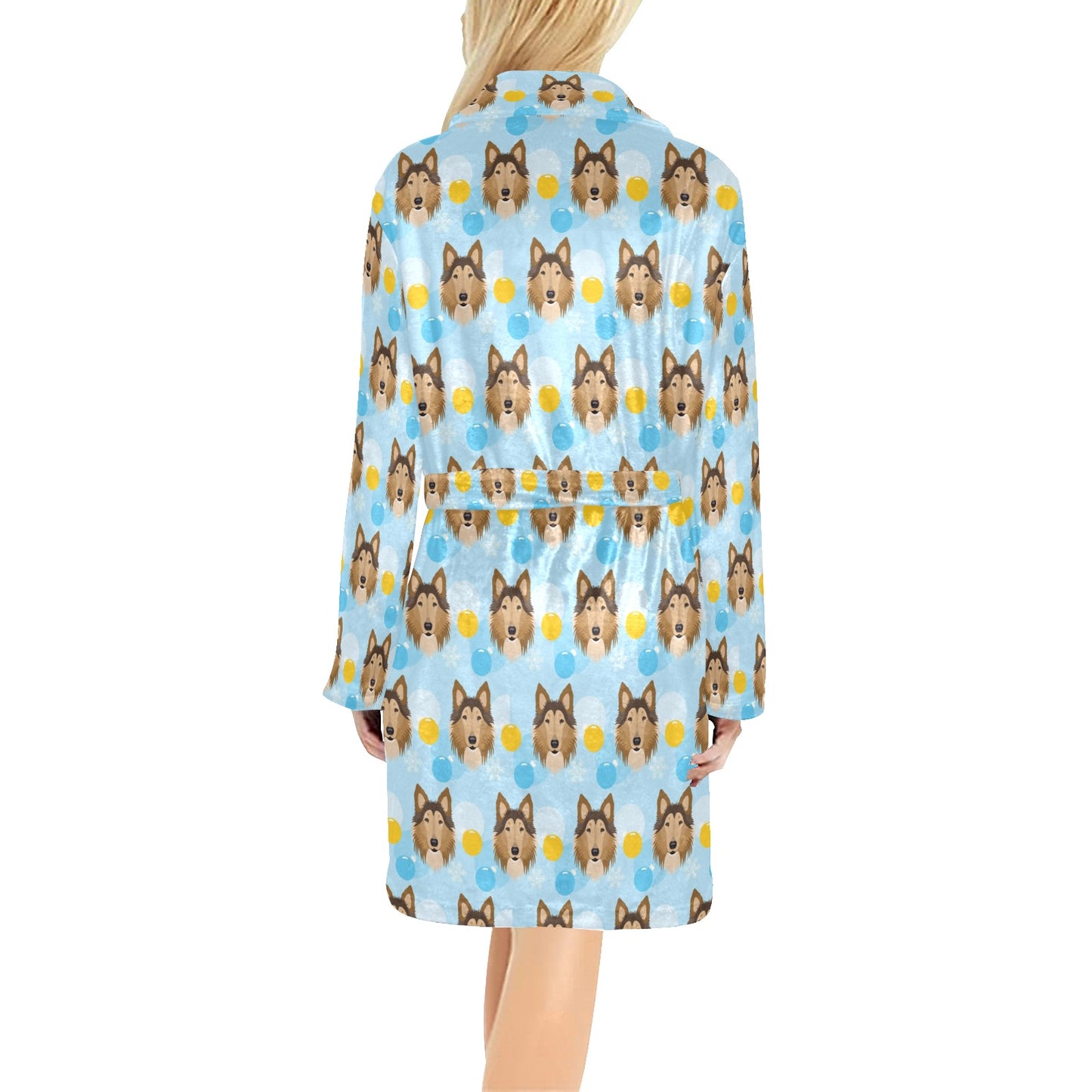 Collies Pattern Print Design 02 Women's Fleece Robe