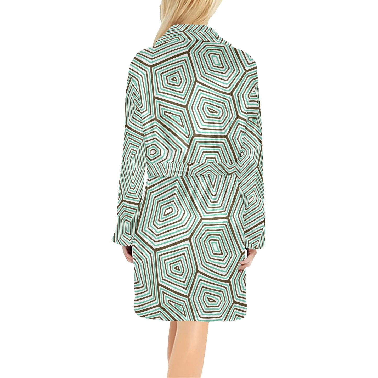 Sea Turtle Skin Print Women's Fleece Robe