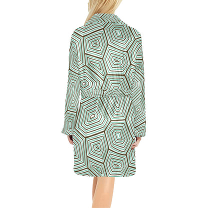 Sea Turtle Skin Print Women's Fleece Robe