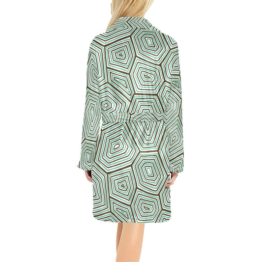 Sea Turtle Skin Print Women's Fleece Robe