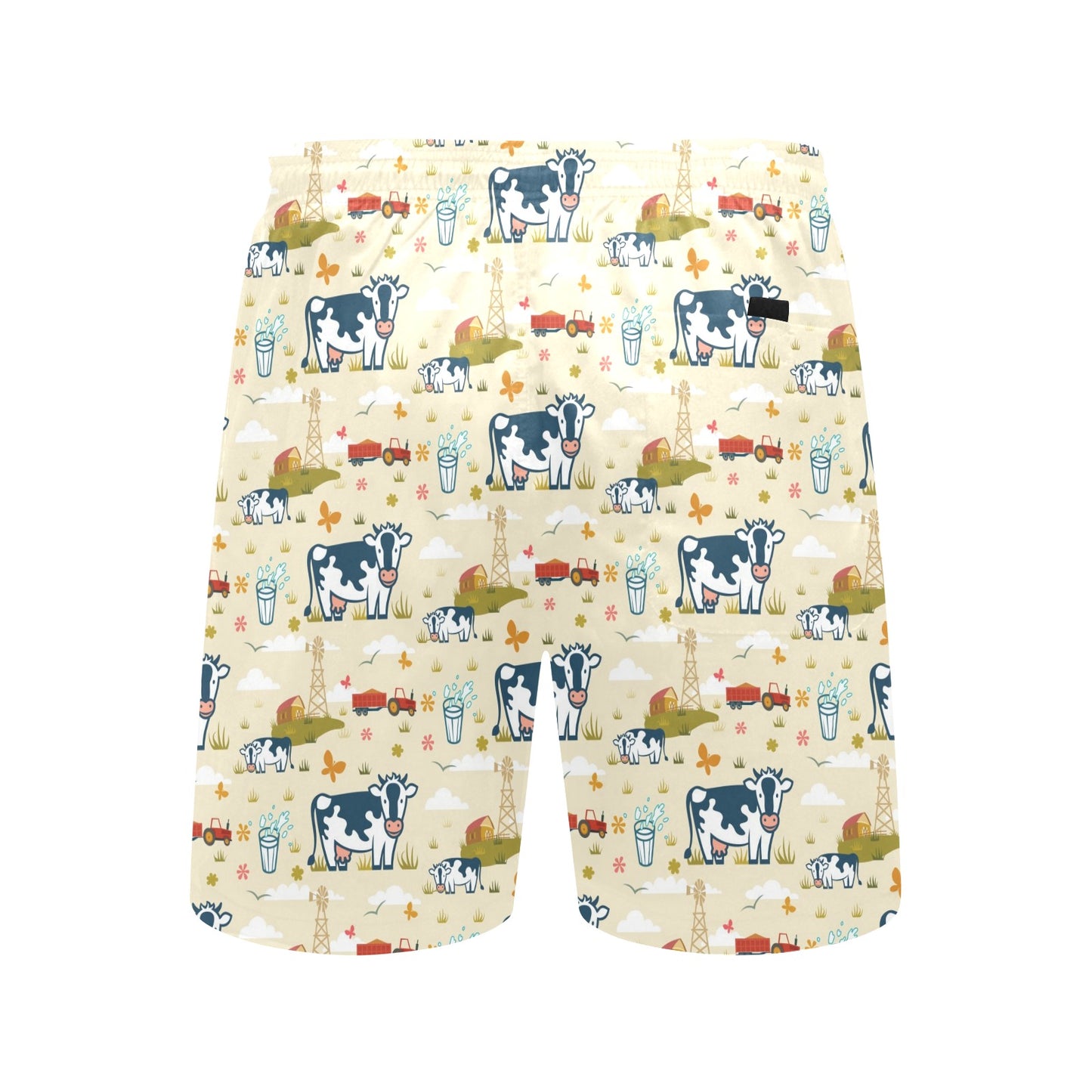 Cow Farm Design Print Men's Swim Trunks Beach Shorts
