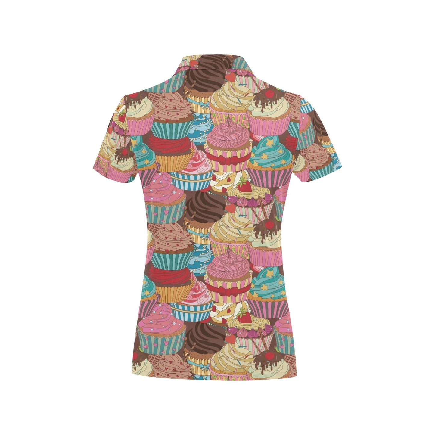 Cupcake Pattern Print Design CP01 Women's Polo Shirt