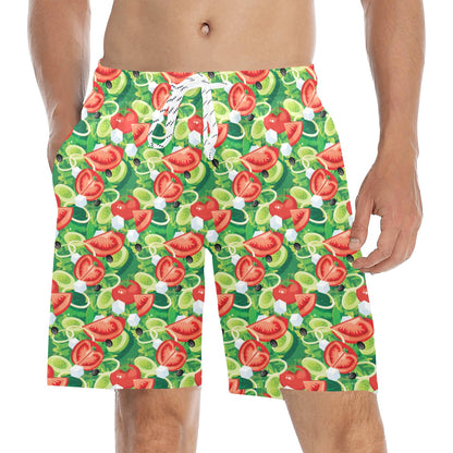 Vegan Salad Themed Design Print Men's Swim Trunks Beach Shorts
