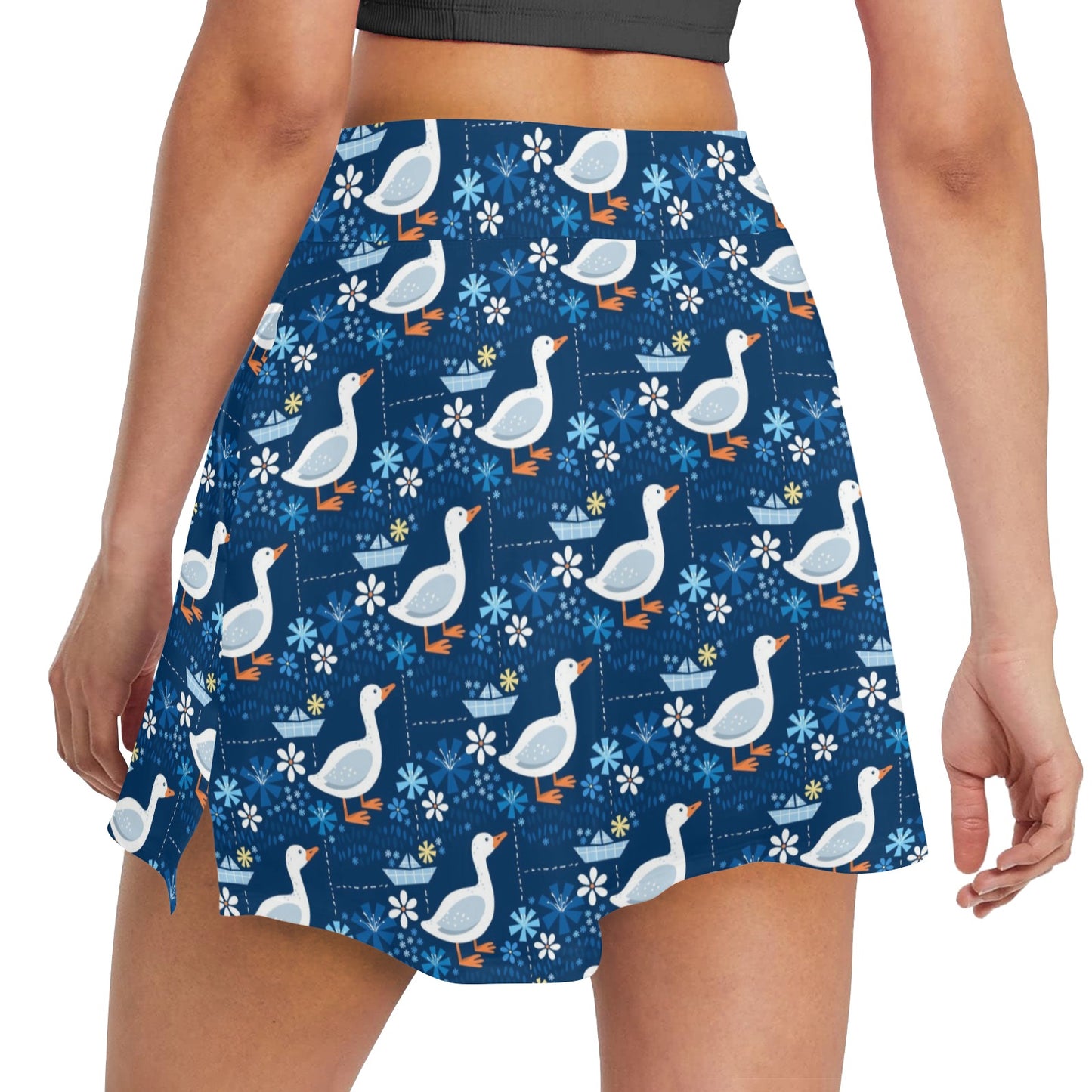 Goose Print Design LKS405 17" Golf & Pickleball Skort with Pockets