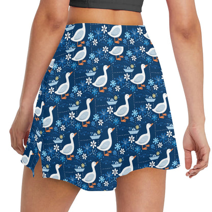 Goose Print Design LKS405 17" Golf & Pickleball Skort with Pockets
