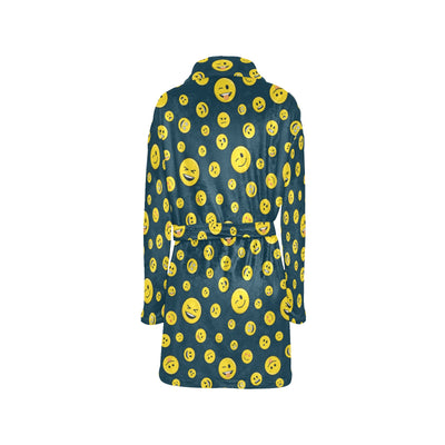 Smiley Face Emoji Print Design LKS301 Women's Fleece Robe