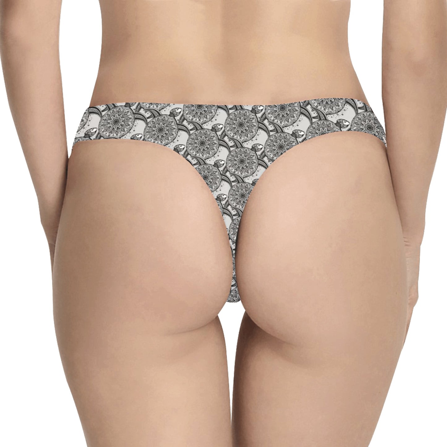 Tribal Turtle Polynesian Themed Print Women's Thongs
