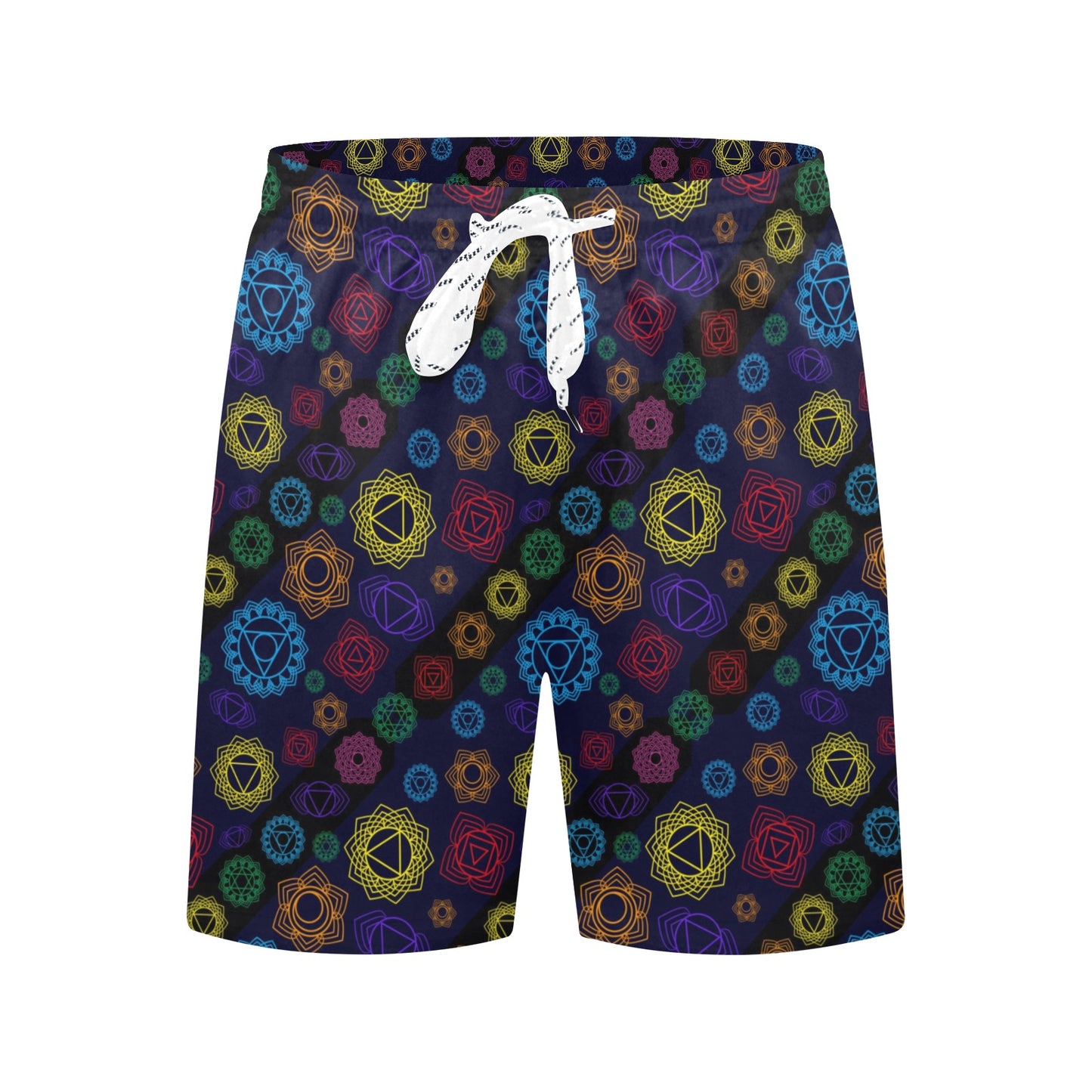 Chakra Colorful Print Pattern Men's Swim Trunks Beach Shorts