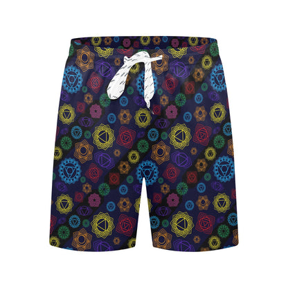 Chakra Colorful Print Pattern Men's Swim Trunks Beach Shorts
