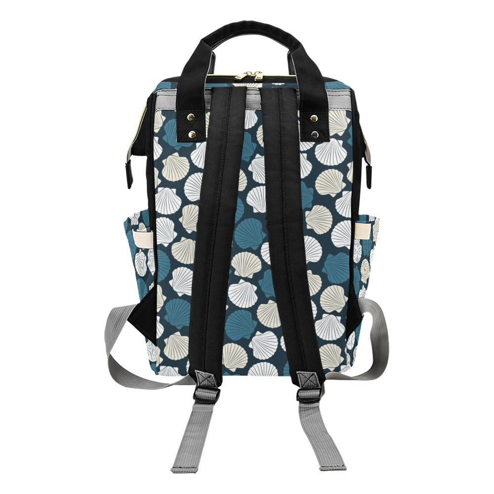 Seashell Print Design LKS3013 Diaper Bag Backpack