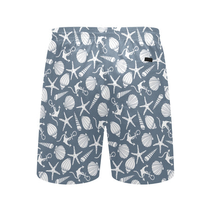Seashell Print Design LKS306 Men's Swim Trunks Beach Shorts