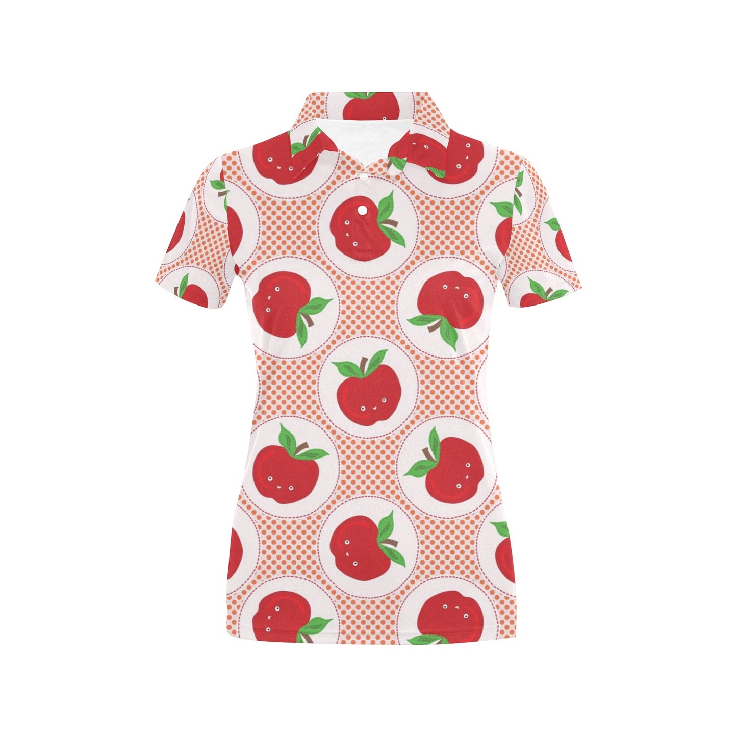 Apple Pattern Print Design AP08 Women's Polo Shirt