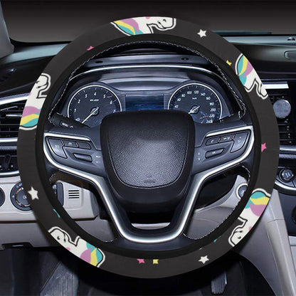 Unicorn Print Design LKS302 Steering Wheel Cover with Elastic Edge