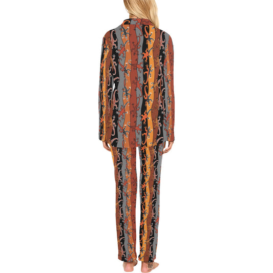 lizard Print Design LKS403 Women's Long Pajama Set