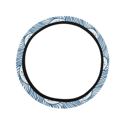 Wave Print Design LKS306 Steering Wheel Cover with Elastic Edge
