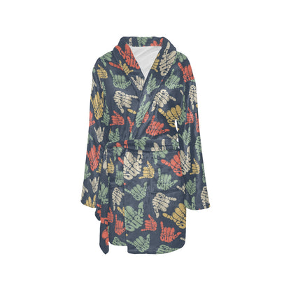 Surf Hand sign Women's Fleece Robe