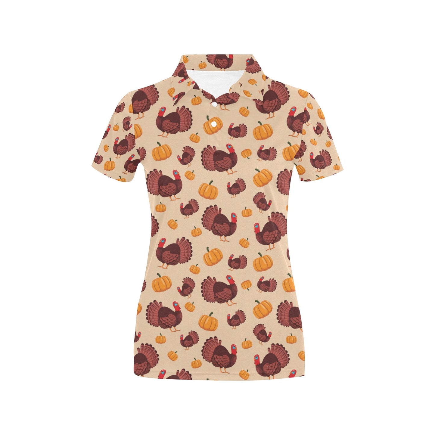 Thanksgiving Print Design LKS308 Women's Polo Shirt