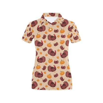 Thanksgiving Print Design LKS308 Women's Polo Shirt
