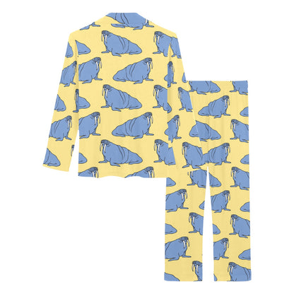 Walrus Pattern Print Design 02 Women's Long Pajama Set