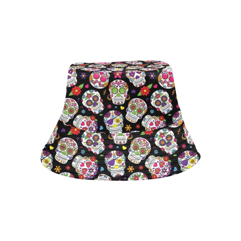 Sugar Skull Print Design LKS302 Unisex Bucket Hat
