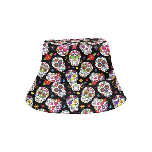 Sugar Skull Print Design LKS302 Unisex Bucket Hat
