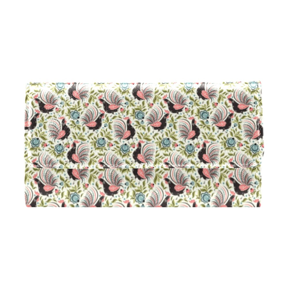 Rooster Print Design Women's Trifold Wallet