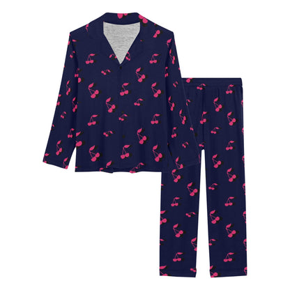 Cherry Pattern Print Design 02 Women's Long Pajama Set