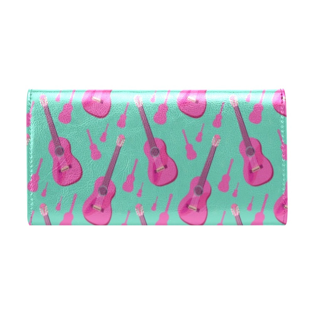 Acoustic Guitar Print Design LKS405 Women's Trifold Wallet