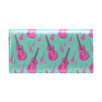 Acoustic Guitar Print Design LKS405 Women's Trifold Wallet