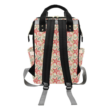 Seashell Print Design LKS301 Diaper Bag Backpack