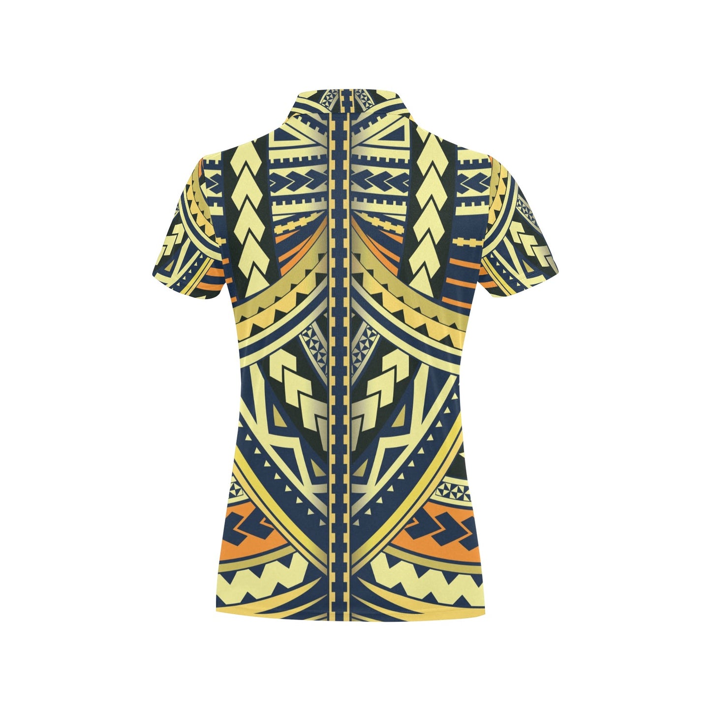 Polynesian Tattoo Print Women's Polo Shirt