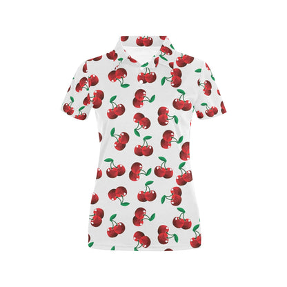 Cherry Pattern Print Design 01 Women's Polo Shirt