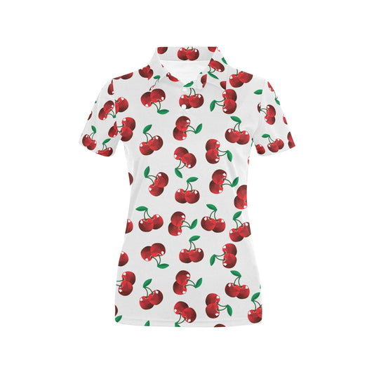 Cherry Pattern Print Design 01 Women's Polo Shirt