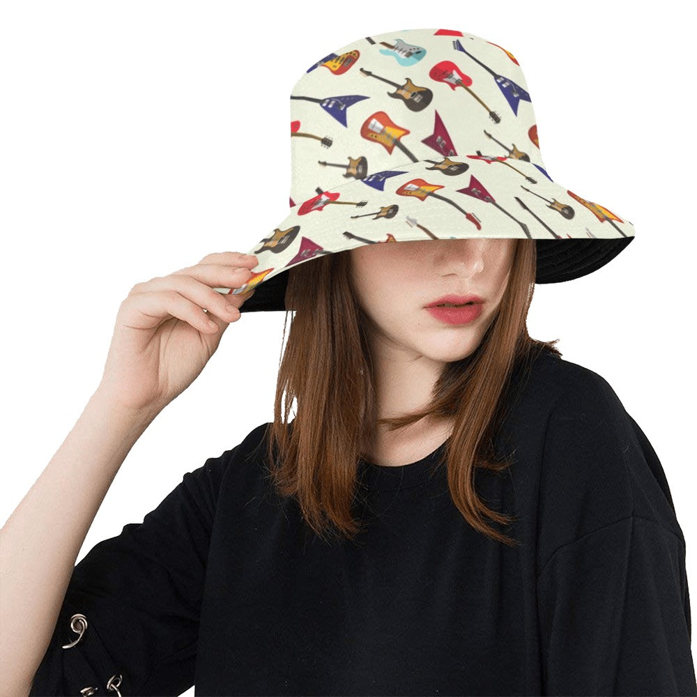 Electric Guitar Print Design LKS404 Unisex Bucket Hat