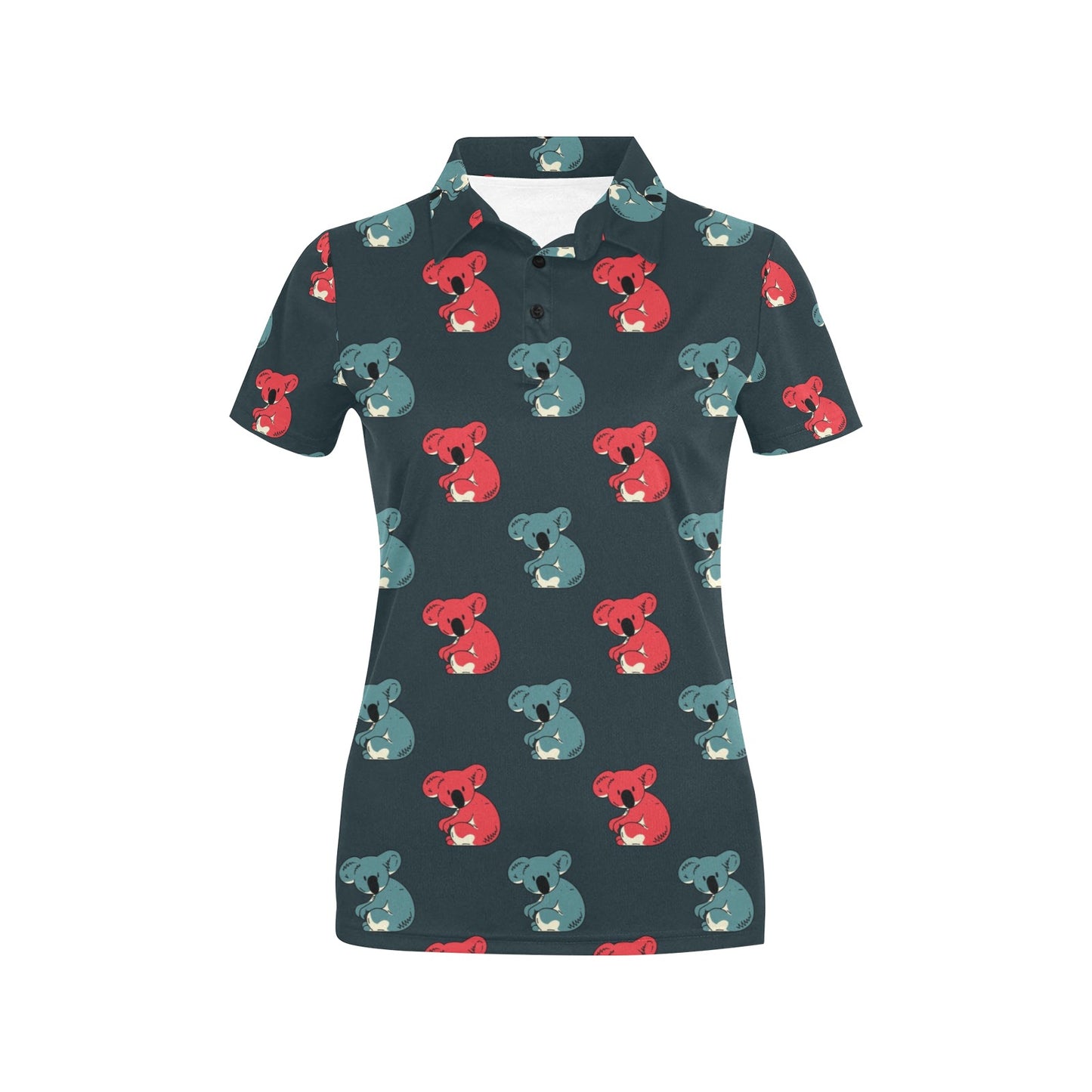 Koala Pattern Print Design 02 Women's Polo Shirt