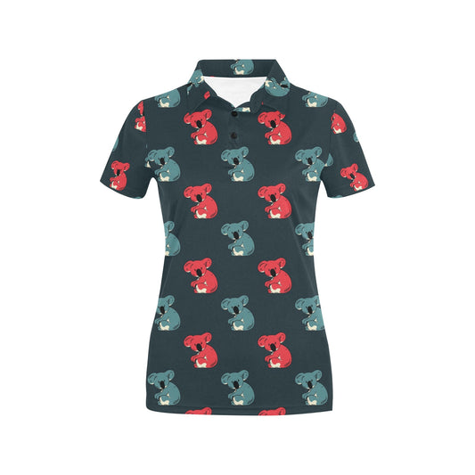 Koala Pattern Print Design 02 Women's Polo Shirt