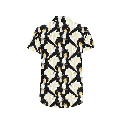 Cockatoo Print Design LKS402 Men Short Sleeve Button Up Shirt
