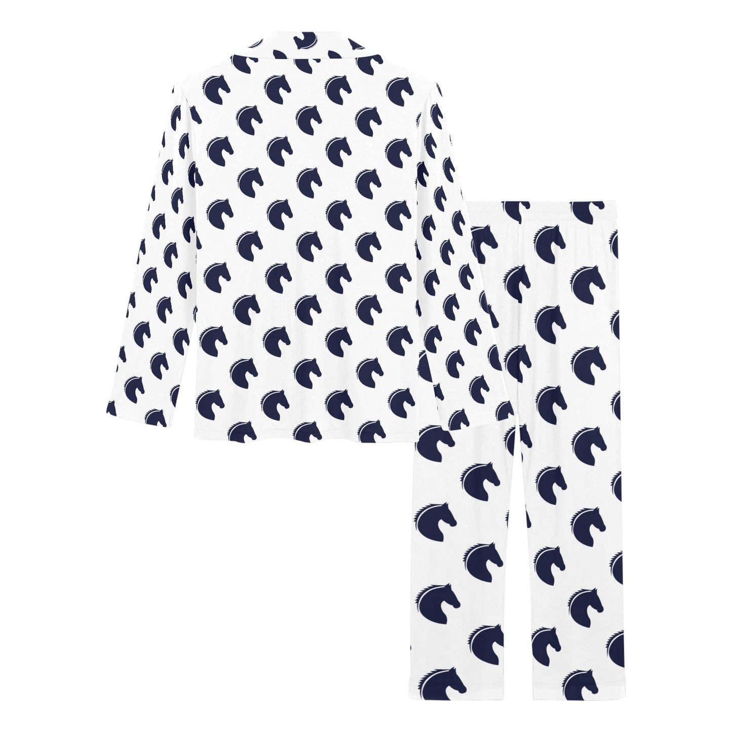 Horse Head Print Design LKS303 Women's Long Pajama Set