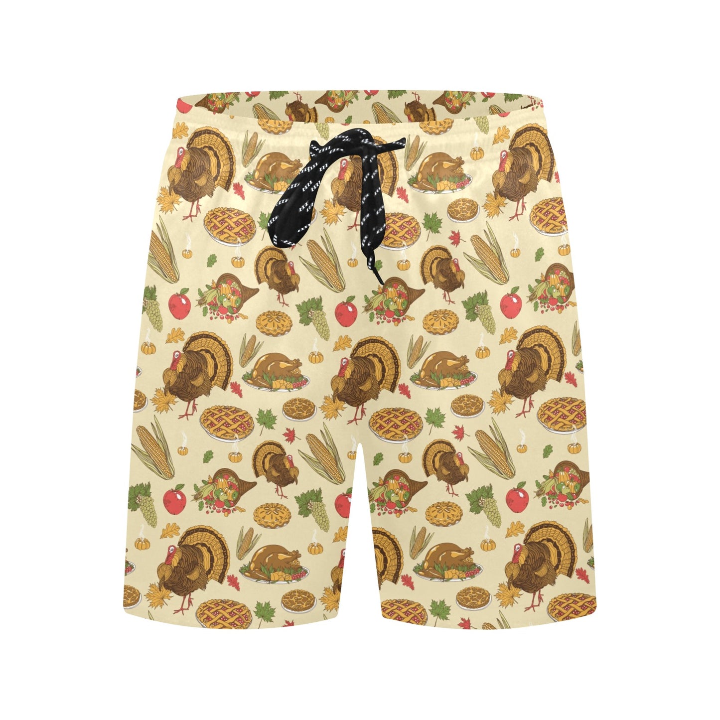 Thanksgiving Print Design LKS302 Men's Swim Trunks Beach Shorts