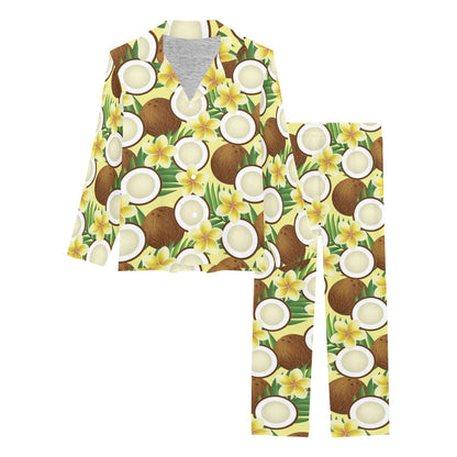 Coconut Pattern Print Design CN02 Women's Long Pajama Set