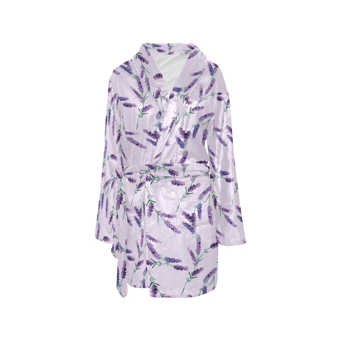 Lavender Pattern Print Design 02 Women's Fleece Robe