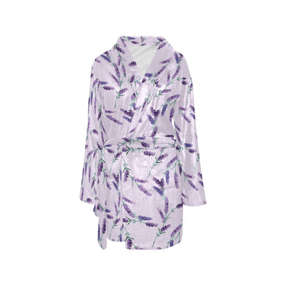Lavender Pattern Print Design 02 Women's Fleece Robe