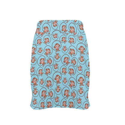 Monkey Cute Design Themed Print 17" Golf & Pickleball Skort with Pockets