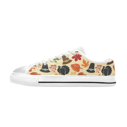 Thanksgiving Print Design LKS303 Women's White Low Top Shoes
