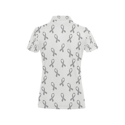 Brain cancer Pattern Print Design 01 Women's Polo Shirt