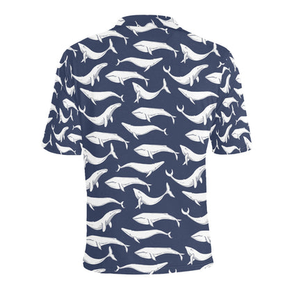 Whale Print Design LKS308 Men Polo Shirt