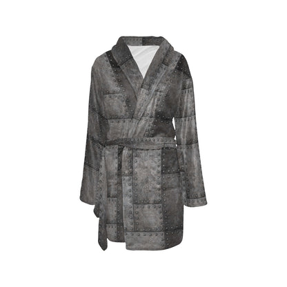 Armor Pattern Print Design 02 Women's Fleece Robe
