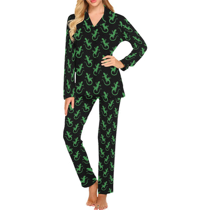 lizard Print Design LKS401 Women's Long Pajama Set