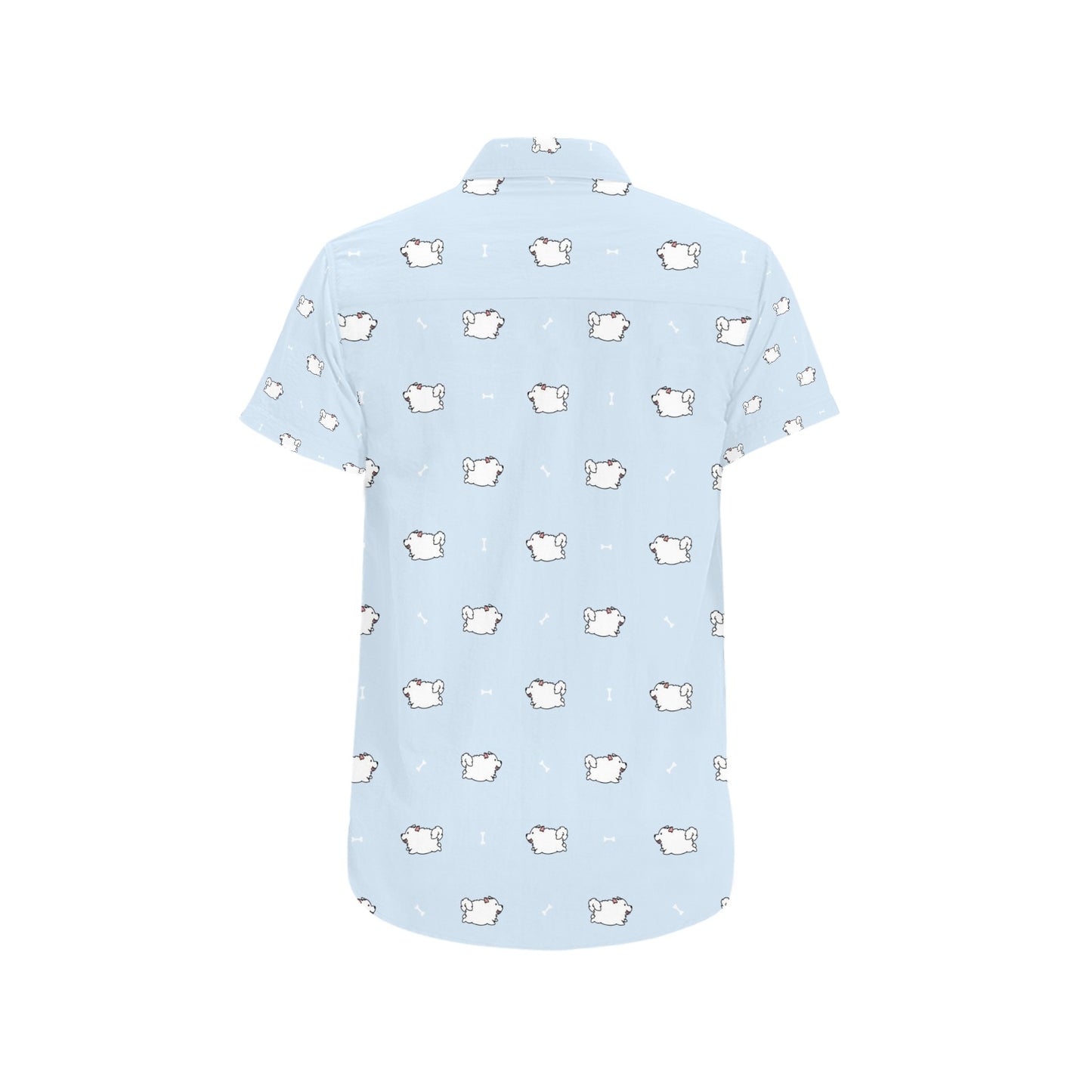 Samoyeds Print Design LKS302 Men Short Sleeve Button Up Shirt