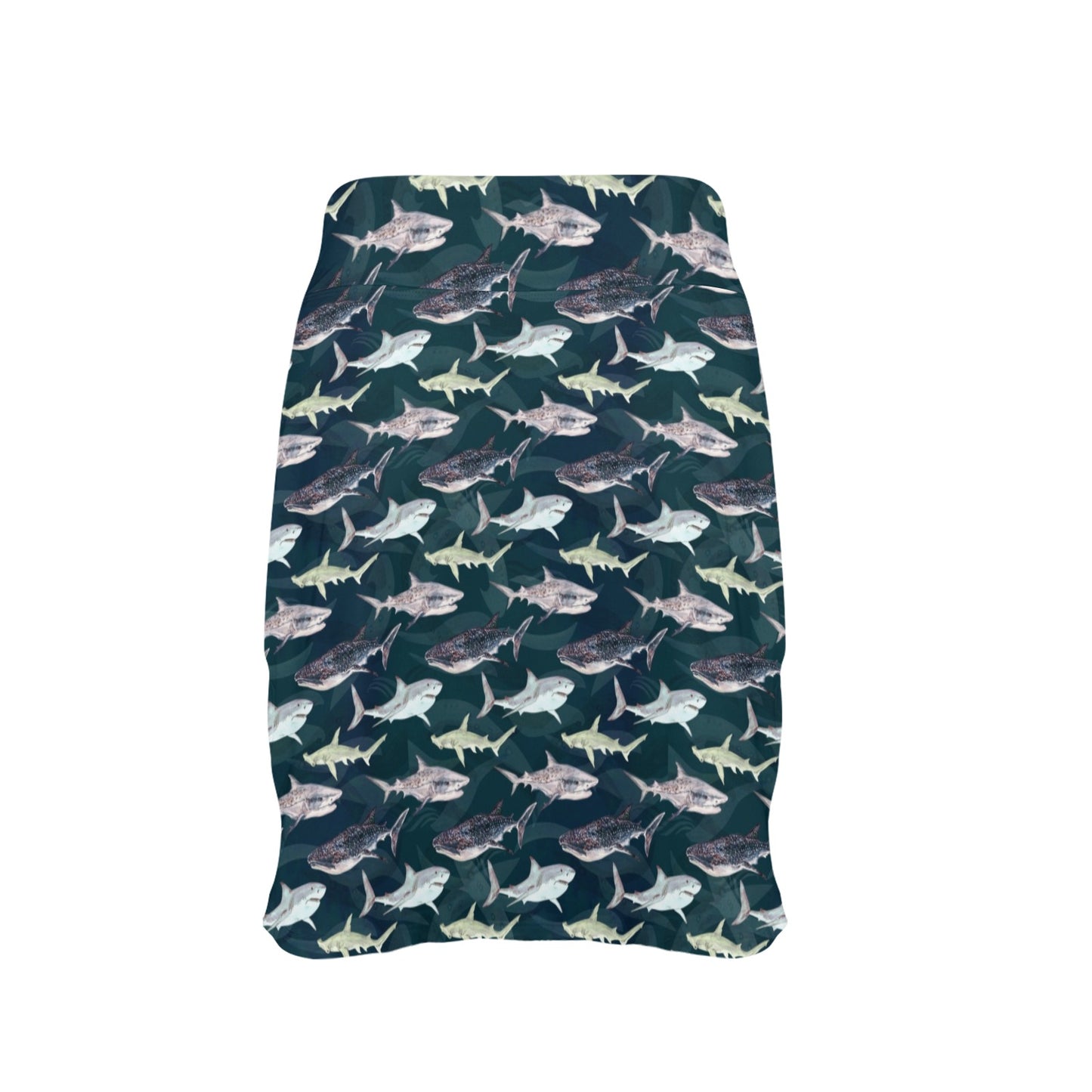 Shark Pattern Print Women's Golf Skirt with Pocket
